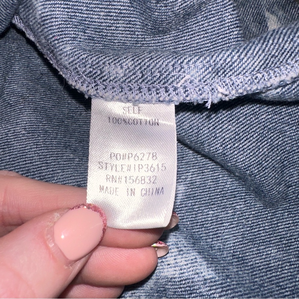 Macaron Size Small White Star Pattern Denim Jacket - Picture 9 of 12